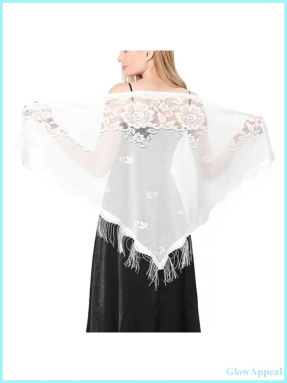 Women's Nylon Hollow Solid Color Tassel Triangle Scarf Shawl Wrap